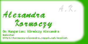 alexandra kormoczy business card